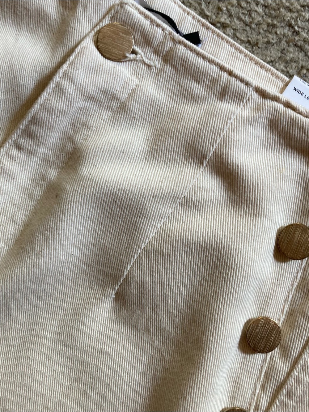 Zara Oatmeal Wide Leg High Rise Cropped Sailor Denim Trouser Jeans, NWT Sz 6 - Picture 5 of 12